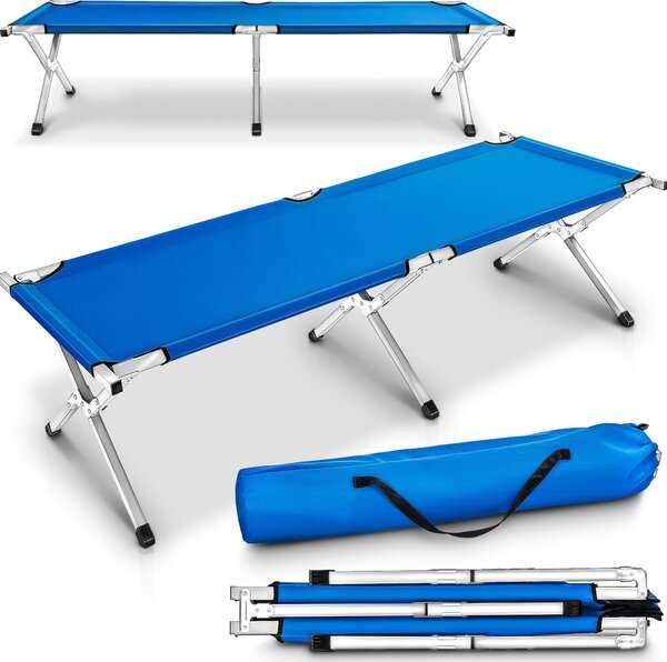 Lettino da campeggio XL 210cm lettino da campeggio letto per ospiti letto pieghevole 150kg blu