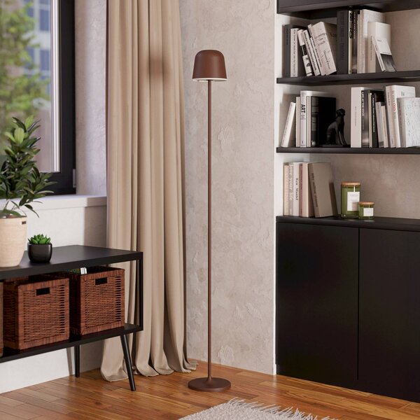 EGLO Lampada da terrazza a LED batteria Mannera-L, color ruggine, altezza 140 cm dimmerabile, Marrone / Ruggine, Alluminio, Moderno