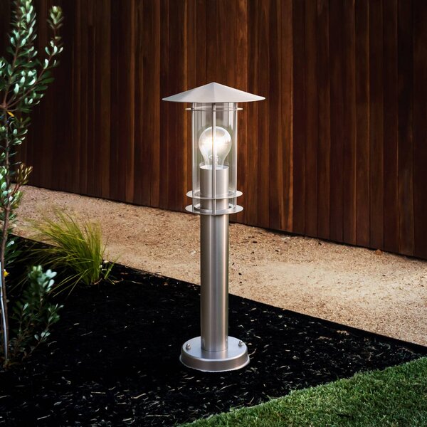 EGLO Lampione da giardino Lisio, Alluminio / Grigio / Zincato, Acciaio Inox, Lampada da esterni
