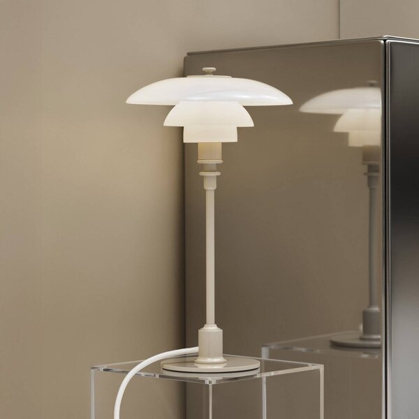 Louis Poulsen Lampada da tavolo PH 2/1, Crema / Ambra, Soggiorno / Sala da pranzo, Ottone, Design, Lampada da tavolo