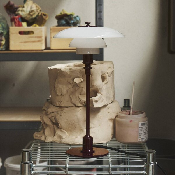 Louis Poulsen Lampada da tavolo PH 2/1, Rosso, Soggiorno / Sala da pranzo, Ottone, Design, Lampada da tavolo