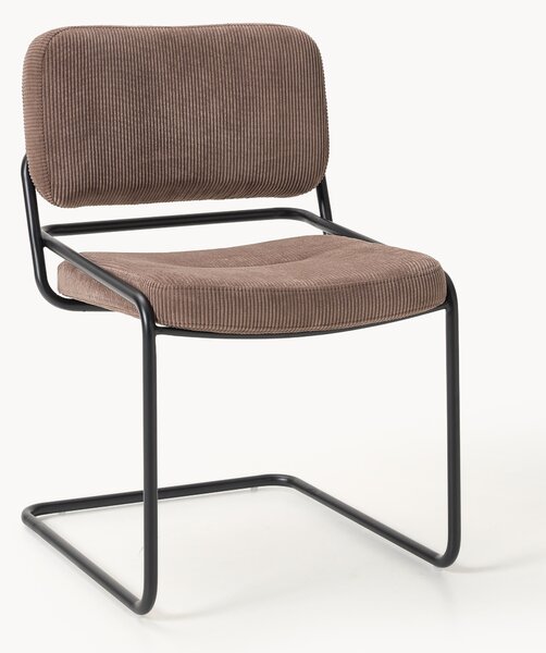 Sedia cantilever in velluto a coste Don