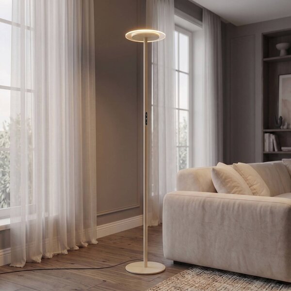 Lampada da terra Frile Arcchio, dimmerabile, Crema / Ambra, Soggiorno / Sala da pranzo, Alluminio, Moderno, Lampada da terra