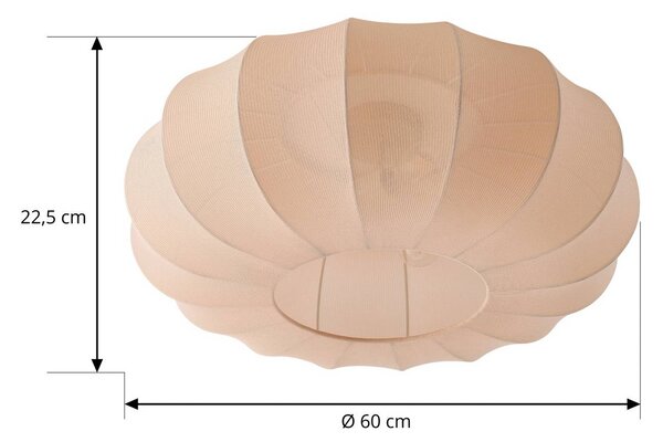 Plafoniera soffitto Helin Lindby, dimmerabile, Crema / Ambra, Soggiorno / Sala da pranzo, Tessuto / Stoffa / Seta, Scandinavo, Plafoniera