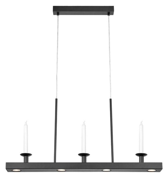 Markslöjd Lampada LED a sospensione Dining, nera, lunghezza 82 cm, ferro, dimmerabile, Nero, Soggiorno / Sala da pranzo, Metallo