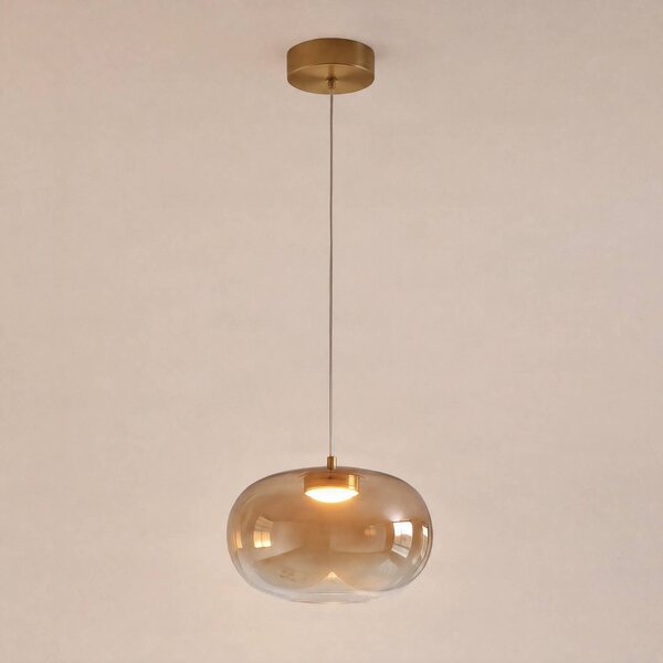 Lampada a sospensione Vaso Milagro Lighting, Crema / Ambra, Soggiorno / Sala da pranzo, Vetro, Moderno, Lampada a sospensione