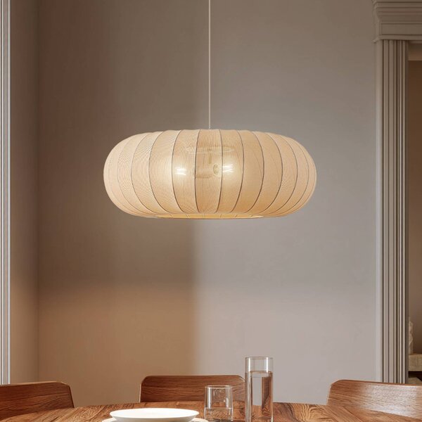Lampada a sospensione Helin Lindby, dimmerabile, Crema / Ambra, Soggiorno / Sala da pranzo, Tessuto / Stoffa / Seta, Scandinavo, Lampada a sospensione