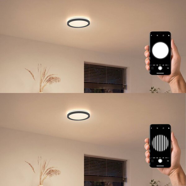 Philips Plafoniera a LED Aio RD, dimmerabile, Nero, Corridoio, Metallo, Moderno, Plafoniera LED