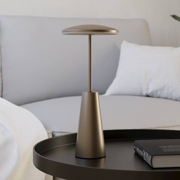 EGLO Lampada a LED ricaricabile Piccola, color bronzo, altezza 28 cm, IP54 dimmerabile, Bronzo / Ottone antico, Soggiorno / Sala da pranzo, Metallo, Moderno