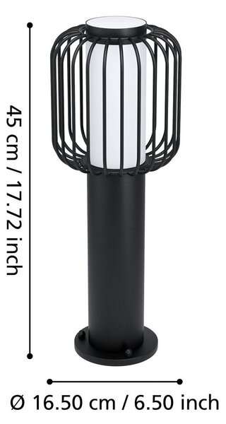 EGLO Lampione da giardino Ravello, Nero, Metallo, Moderno, Lampada da esterni