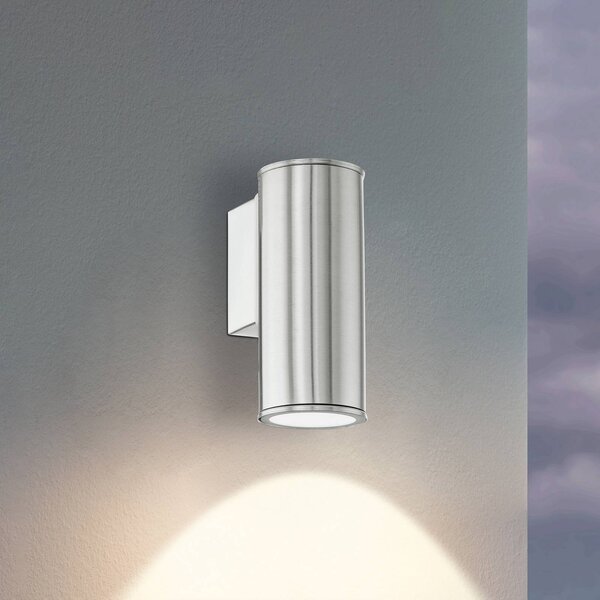 EGLO Applique da esterni Riga, Alluminio / Grigio / Zincato, Acciaio Inox, Moderno, Applique da esterni