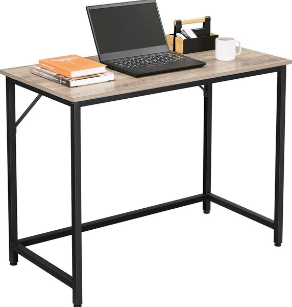 Scrivania VASAGLE, piccola scrivania per computer, scrivania per studio, camera da letto, 50 x 100 x 76 cm, design industriale, struttura in metallo