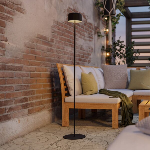 EGLO Lampada da terrazza a LED solare Roccanova-L, nera, altezza 120 cm Roccanova-L, Nero, Metallo, Moderno