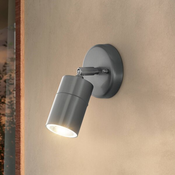 EGLO Applique da esterni Stockholm, Alluminio / Grigio / Zincato, Acciaio Inox, Moderno, Applique da esterni
