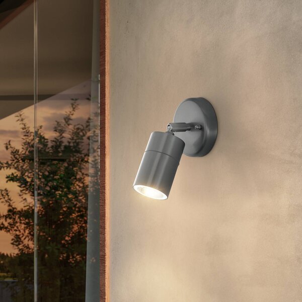 EGLO Applique da esterni Stockholm, Alluminio / Grigio / Zincato, Acciaio Inox, Moderno, Applique da esterni