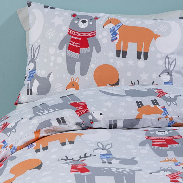 Copripiumino Con Federe In Cotone Teddy Singolo Caleffi Kids Ragazzo Grigio Caleffi