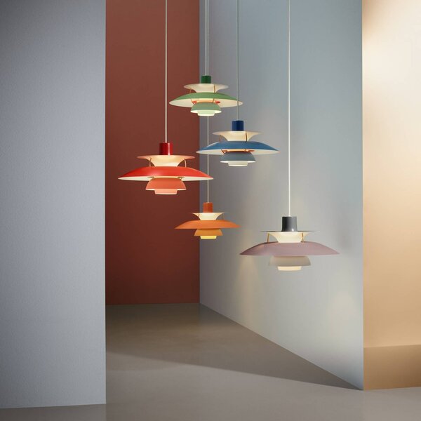 Louis Poulsen Lampada a sospensione PH 5, dimmerabile, Verde, Soggiorno / Sala da pranzo, Alluminio, Design, Lampada a sospensione