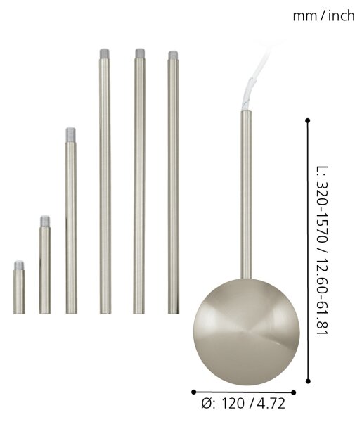 EGLO 88969 - Accessori per lampadario EXTENTION cromo opaco