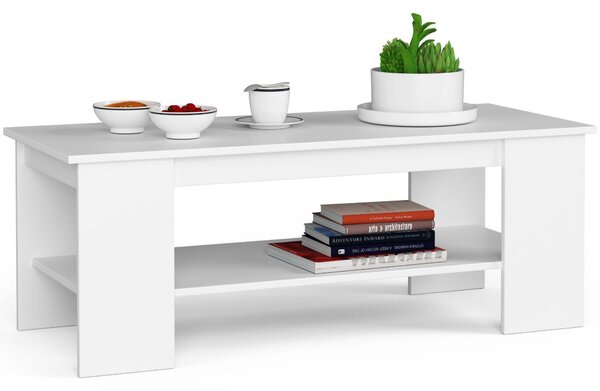 Tavolino da caffè Kami in laminato bianco con ripiano 120 cm - Stile e funzionalità