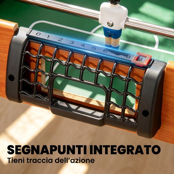 HOMCOM Biliardino Calcio Balilla per Bambini con Manopole Antiscivolo, Segnapunti e Palline, 118x104x69cm|Aosom