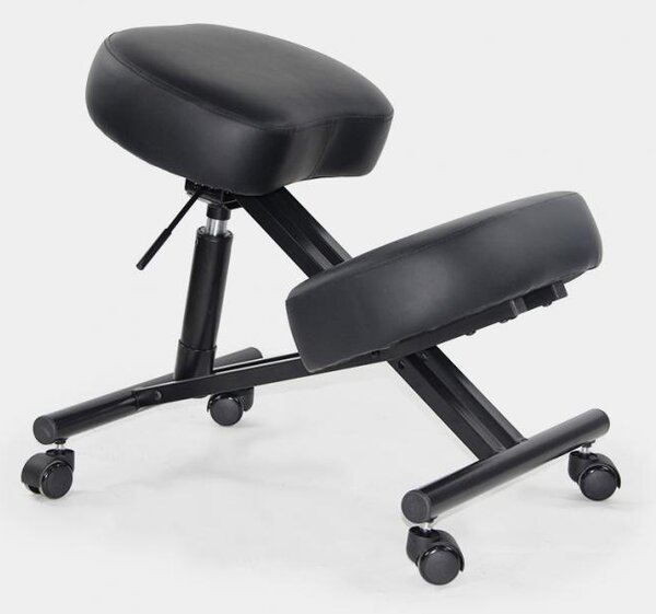 Sedia ergonomica per inginocchiarsi Sgabello da ufficio in metallo e Pelle finta Balancesteel Lux