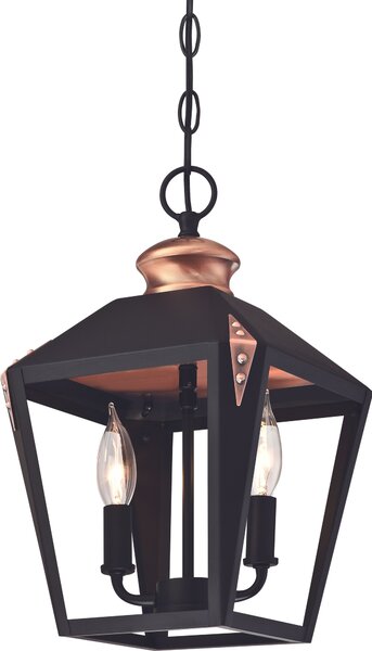 Lampada a sospensione Valery in rame nero con 2 sorgenti luminose