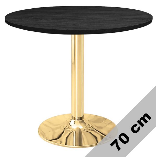 Tavolo da pranzo rotondo VICTORY 70 cm - Nero / ORO Smoke, tavolo da cucina moderno con base in metallo, design scandinavo