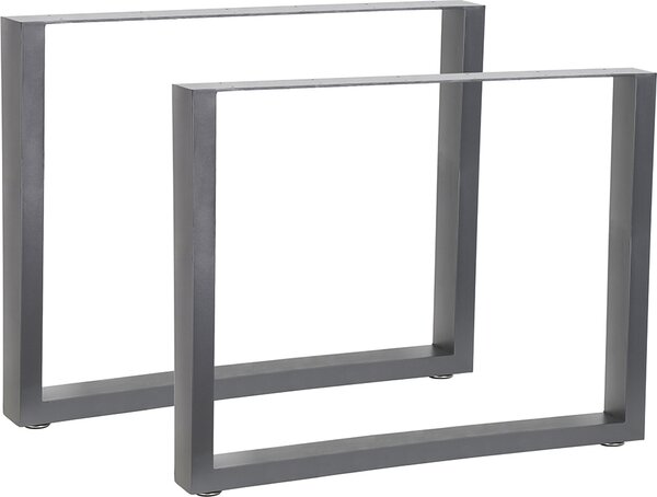 Melko Set di 2 gambe per tavolo in acciaio industriale - Grigio 90x72 cm
