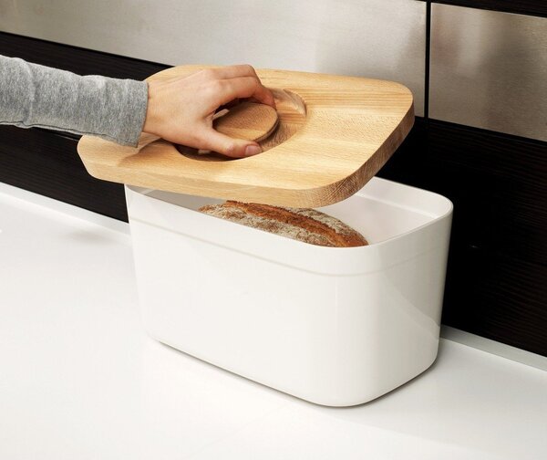 Cestino per pane bianco con coperchio in legno Cestino - Joseph Joseph