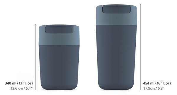 Tazza da viaggio blu scuro 340 ml Sipp - Joseph Joseph
