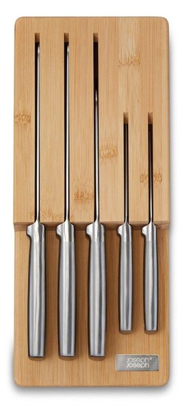 Set di coltelli con lama in acciaio inox e supporto 5 pz Elevate Bamboo – Joseph Joseph