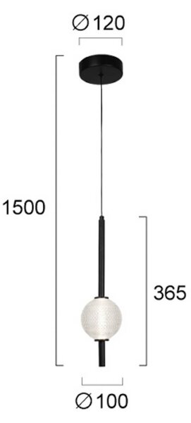 Viokef Lampada LED a sospensione Abeona, Ø 10 cm, nero/trasparente, metallo/vetro Abeona, Nero, Soggiorno / Sala da pranzo, Metallo