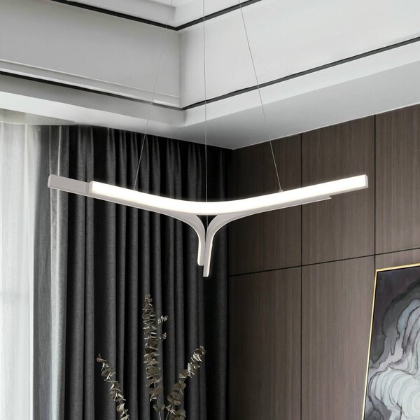 Viokef Lampada LED a sospensione Alta, color argento, Ø 70 cm, metallo Alta, Cromo / Argento, Soggiorno / Sala da pranzo, Alluminio, Moderno