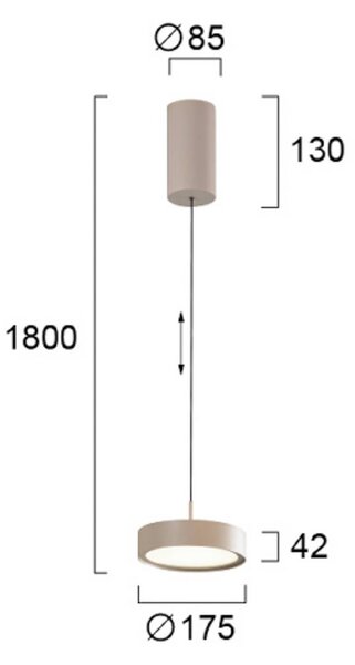 Viokef Lampada LED a sospensione Denver, Ø 17 cm, color beige, metallo Denver, Crema / Ambra, Soggiorno / Sala da pranzo, Alluminio, Moderno