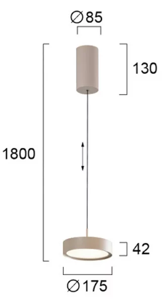 Viokef Lampada LED a sospensione Denver, Ø 17 cm, color beige, metallo Denver, Crema / Ambra, Soggiorno / Sala da pranzo, Alluminio, Moderno