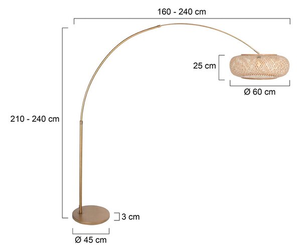 Steinhauer Lampada ad arco Sparkled Light, Bronzo / Ottone antico, Soggiorno / Sala da pranzo, Metallo, Mediterraneo, Lampada da terra
