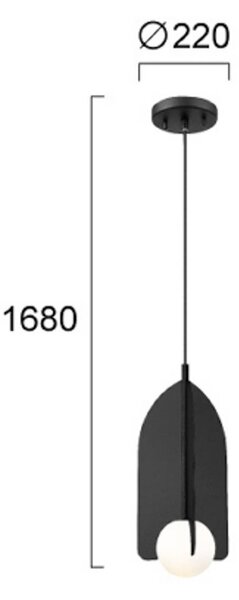 Viokef Lampada a sospensione Fedora, dimmerabile, Nero, Soggiorno / Sala da pranzo, Metallo, Lampada a sospensione
