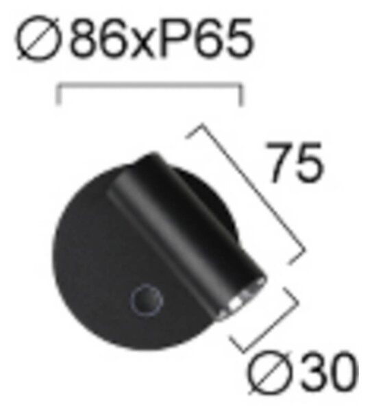 Viokef Applique da parete a LED Tara, dimmerabile, Nero, Soggiorno / Sala da pranzo, Metallo, Moderno, Applique a LED