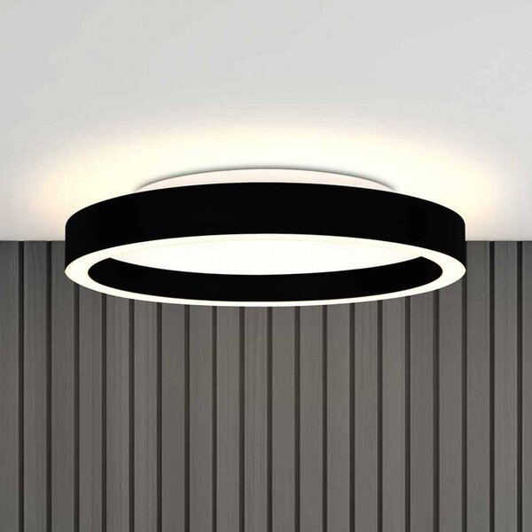 Steinhauer Plafoniera a LED Ringlux, dimmerabile, Nero, Soggiorno / Sala da pranzo, Metallo, Moderno, Plafoniera LED