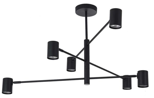 Lampada a sospensione Snow nera 6xGU10x10W in metallo, dimensioni: 44,5x80x80 cm, IP20, Light Prestige