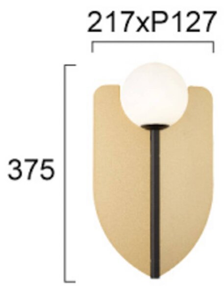 Viokef Applique da parete Fedora, dimmerabile, Ottone / Oro, Soggiorno / Sala da pranzo, Metallo, Applique