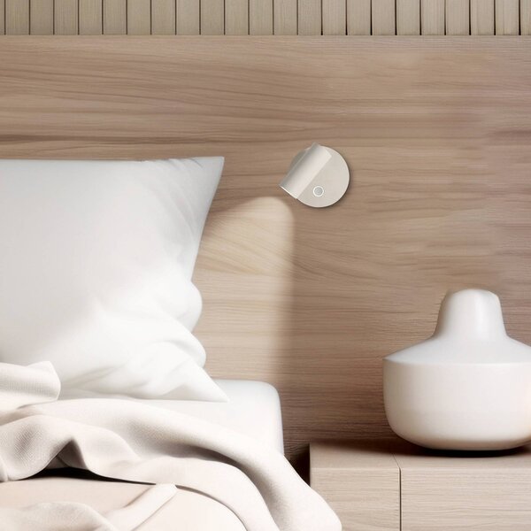 Viokef Applique da parete a LED Tara, dimmerabile, Bianco / Opale, Soggiorno / Sala da pranzo, Metallo, Moderno, Applique a LED