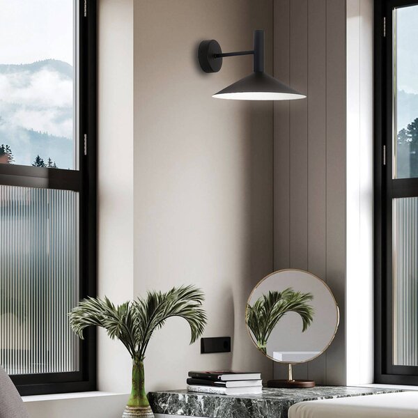 Viokef Applique da parete a LED Marsi, Nero, Soggiorno / Sala da pranzo, Metallo, Applique a LED