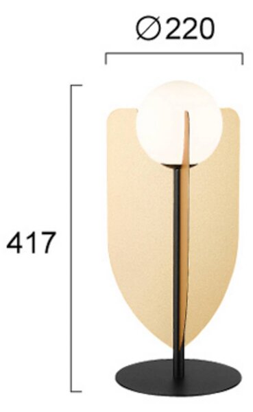 Viokef Lampada da tavolo Fedora, Ottone / Oro, Soggiorno / Sala da pranzo, Metallo, Lampada da tavolo