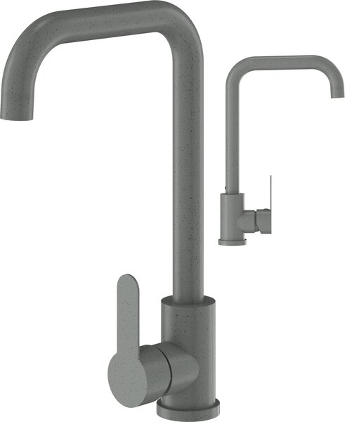 Granitan | STEEL - Rubinetto da cucina - Orientabile a 360° - Grigio - Acciaio inossidabile - Carrello in Vetroceramica