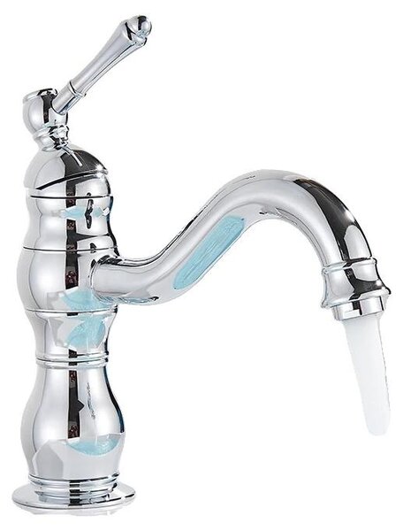Miscelatore per lavabo, finitura ottone anticato, comando monocomando, cromato corto