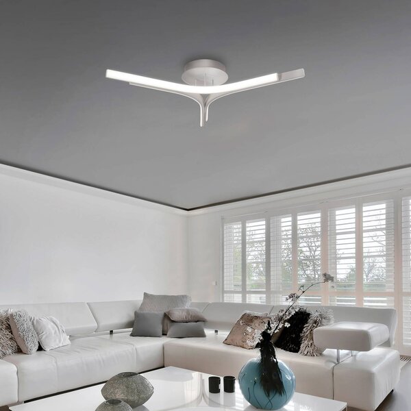 Viokef Plafoniera a LED Alta, Cromo / Argento, Soggiorno / Sala da pranzo, Alluminio, Moderno, Plafoniera LED