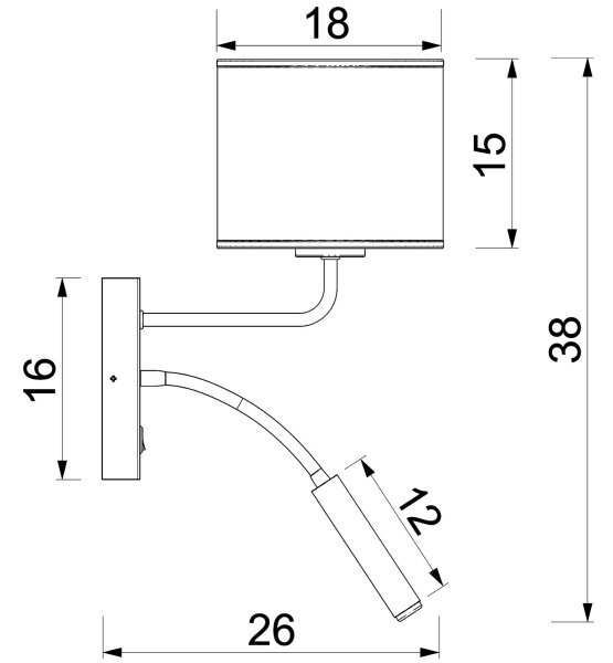 Lampada da parete ARDEN 1xE27/15W/230V + 1xG9/8W beige