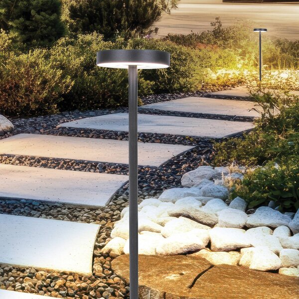 Viokef Lampioncino LED Tango grigio scuro Altezza 50 cm Metallo, picchetto, Nero, Alluminio, Moderno, Lampada LED da esterni