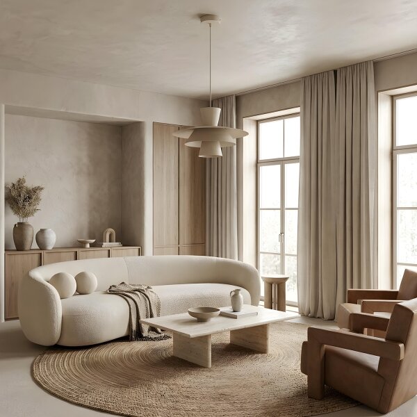 Lampada a sospensione con cavo PLATO 1xE27/15W/230V beige